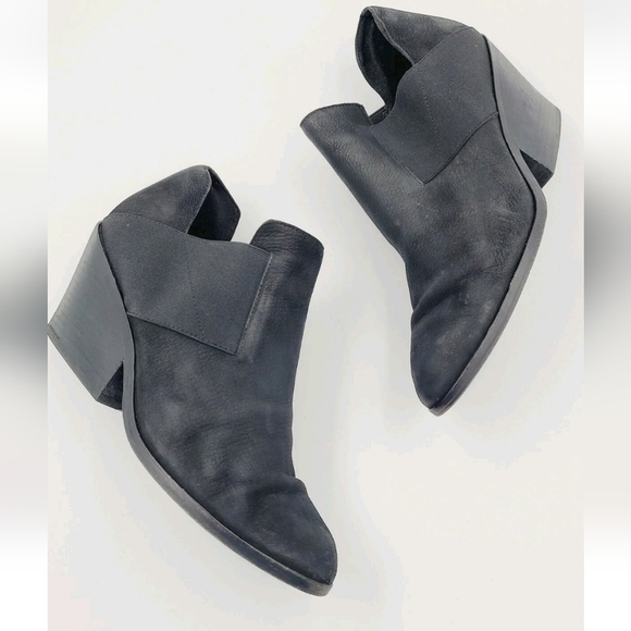 Eileen Fisher Shoes - Eileen Fisher Black Suede Almond Toe Stretch Ankle Bootie Size 8